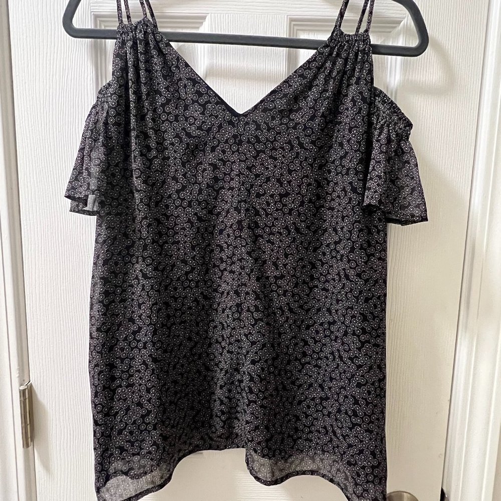LOFT Black and White Print Women's Top, Size XS